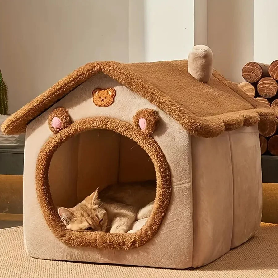 DressyHouse - Maison Pliable et Confortable pour Chats & Petits Chiens