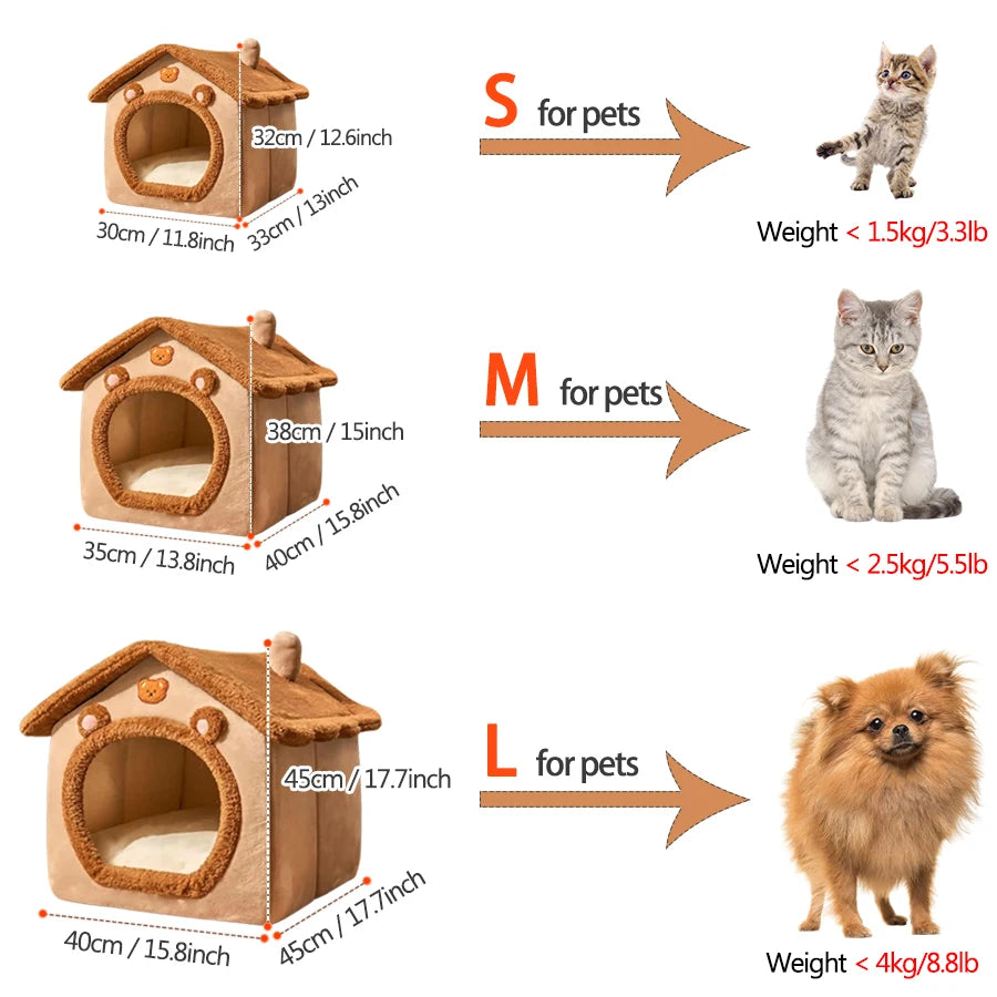 DressyHouse - Maison Pliable et Confortable pour Chats & Petits Chiens