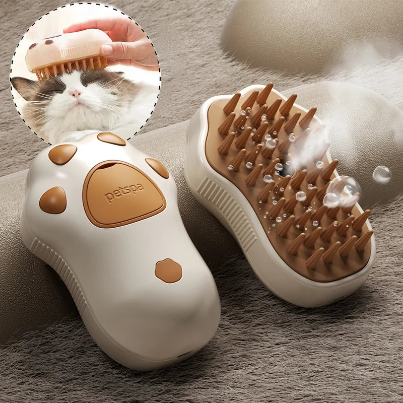 DressyBrush - Peigne Vapeur Électrique & Massage 3-en-1 pour Chiens & Chats